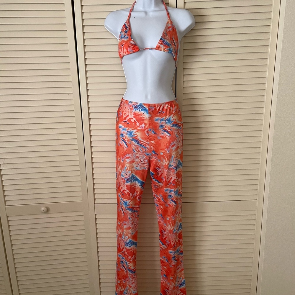 Blue and orange 2 piece